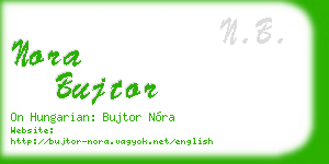 nora bujtor business card